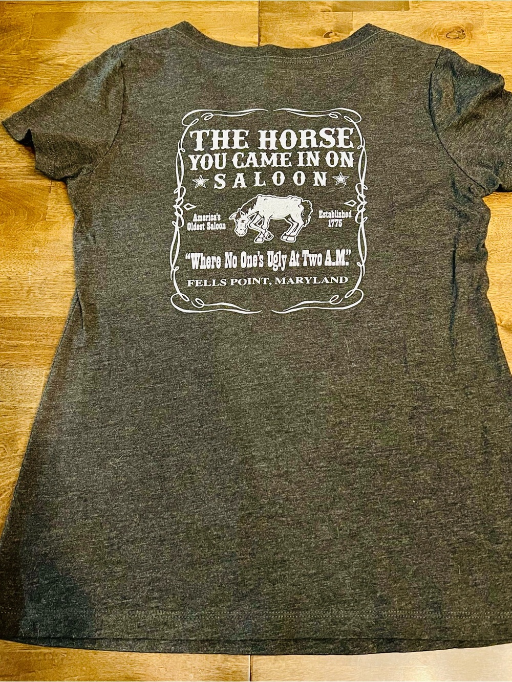 The Horse You came in on Saloon Gray T shirt size S - Picture 3 of 3
